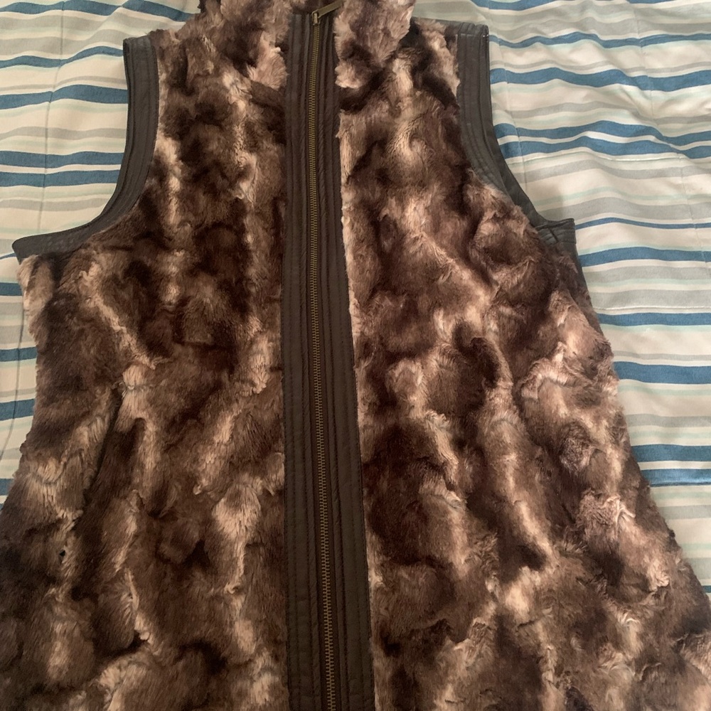 Go Coco Brown Faux Fur Vest